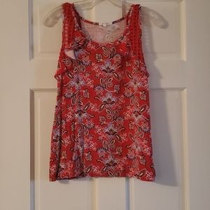 Maurices tank top, lattice detail, red/blue/white